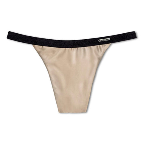 Divine Satin Thong, Cream Pearl